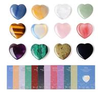 Crystals and Gemstones Healing Crystal Gifts 1 Inch Mini Hearts Crystals and Healing Stones for Reiki Spiritual Crystal Gifts Mothers Day Gifts Pocket Hug Gemstones 12 PCS