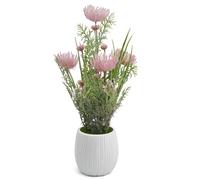Crystals Artificial Lavender Plant in Pot 50cm - Realistic Faux Silk Flowers Indoor Outdoor Decoration for Home Office Garden Table Décor (Pink, Spider Chrysanthemum)