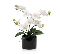 Crystals Artificial Plant Fake Silk Orchid Flower Potted Home Party Garden Decor