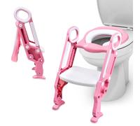 Crystals Baby Toddler Toilet Training Seat with Step Ladder & Handles in Pink Crystals Pink