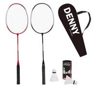 Crystals Badminton Racket Set with Shuttlecocks & Carry Bag - 2-4 Player Racquet Game for Kids & Adults - Durable Outdoor Badminton Kit for Garden, Beach, Park, Fun Sports (Twin Players Badminton Set)