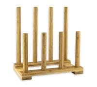 Crystals Bamboo Boot Rack Stand - 4 Pair Wellington Boot Holder & Storage for Bedroom & Outdoor Use