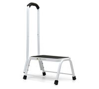 Crystals Bath Kitchen Non Slip Safety Step Stool Mobility Support Handrail Aid in White Crystals White