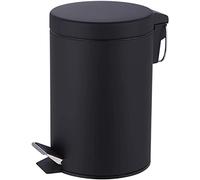 Crystals® Bathroom Pedal Bin With Inner Bucket - 3 Litre Bin - Black