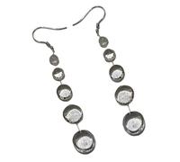 Crystals Beaded Dangling Earrings Portable Alloy Ear Accessories For Casual Or Formal Occasions Sophisticated Clear Ear Decoration
