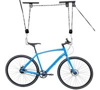 Crystals Bike Hanger Ceiling Mount, Space-Saving Bicycle Storage Rack with Pulley System for Garage Roof, Durable & Easy-to-Install Ceiling Mounted Rack for Secure & Efficient Bike Storage in Garages