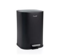 Crystals Black 3L Soft-Close Stainless Steel Pedal Bin - Compact Hands-Free Waste Bin