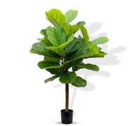Crystals Decorative Artificial Flora - Small Fake Plants in Pots - Indoor Faux Plants (150cm - Ficus Tree)