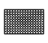 Crystals Door Mats Outdoor - Rubber Front Door Mat Outside Heavy Duty - Non Slip Dirt Trapper rubber matting with Drainage Holes - Black Hollow Matt 60cm x 40cm