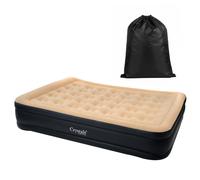 Crystals Double Inflatable High Raised Air Bed Mattress Built In Electric Pump in Beige Crystals Beige Double