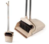 Crystals Dustpan & Brush Set Long Handled, 180 Degree Rotating Sweeping, | Household Dust Pan, with Comb Teeth for Indoor Outdoor, Garden Home Room Kitchen Office Lobby