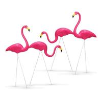 Crystals Flamingo Garden Ornaments - Pair of Pink Flamingo Yard Statues with Ground Spikes - Durable Weatherproof PE Decoration for Lawn, Patio, or Outdoor Display (4)
