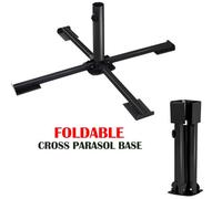 Crystals Foldable Metal Stand Holder Cross Frame Heavy Duty Parasol Base Umbrella Garden
