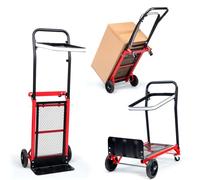 Crystals Folding Sack Truck - 60kg Capacity Aluminium Folding Trolley with Wheels and Extendable Handle - Multicolour