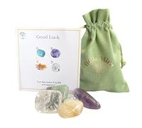Crystals for Good Luck - UK Designed 4 Stone Premium Selection for Meditation, Healing & Balancing. Comes with Gift Pouch, Wellness Guide & Info Booklet