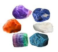 Crystals for Studying Students Success Manifestation, Set of 6 Amethyst, Sodalite, Carnelian, White Agate, Fluorite and Apatite Healing Crystals and Stones