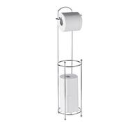Crystals Free Standing Chrome Toilet Paper Loo Roll Storage Holder Frame Bathroom Shelf