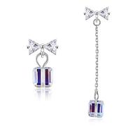 Crystals From Irregular Sugar Cubes 925 Stud Earrings Asymmetry Candy Square Earrings Jewelry