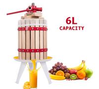 Crystals Fruit Pressed Wine Cider Maker Crusher Apple Juicer Homemade Kit Tool Hard Wood 6L
