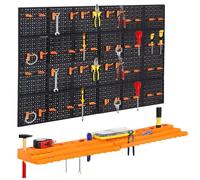 Crystals Garage Tool Storage Rack with Shelf & Pegboard For Multiple Tools, Garden Tool Rack for Easy Access to Different Tools and Accessories, Tool Board For DIY Projects & Gardening (78 Pcs)