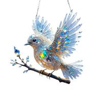 Crystals Garden Decor Ornaments, Colorful Magic Sun Catchers for Windows, Acrylic Double-Sided Stained Glass Inspired Decorations, 2D Sparkling Artwork Gift for Nature Lovers (15x15x1cm)