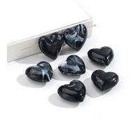 Crystals Gemstones Stones 15pcs/lot Marbling Colorful Acrylic Heart Peach Beads Cute Love Loose Spacer Bead DIY Bracelets Necklace Jewelry Accessories(Marble Black)