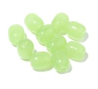 Crystals Gemstones Stones 30pcs 10x8mm Barrel Shape Glass Beads Glossy Solid Color Oval Loose Spacer for Jewelry Making DIY Necklace Bracelets Decor(Light Green)
