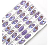 Crystals Gemstones Stones 7x15mm Navette Mocha Rhinestones K9 Glass Fancy Pointback Crystal Strass Glitter Glue on Nails Art Charms Gems(Violet MI,9x18mm 10pcs)