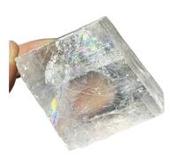 Crystals Gemstones Stones Natural Crystal White Calcite Raw Stone Ornament Mineral Specimen Rainbow Color Cube Home Decoration(20-50g 1pc)