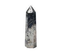 Crystals Gemstones Stones Natural Hematite Crystal Point Healing Stone Obelisk Pyrite Quartz Wand Beautiful Ornament for Home Decor Energy Pyramid(60-70mm)
