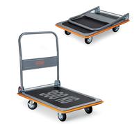 Crystals Heavy Duty Folding Platform Trolley - Strong 150kg/300kgLoad Capacity Hand Truck with Smooth Rolling Wheels, Foldable Handle & Non-Slip Platform for Easy Transport (Capacity 300KG)