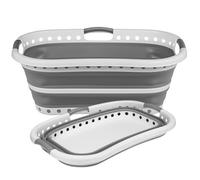 Crystals Large Collapsible Fold Able Laundry Basket Pop Up Clothing Washing Storage For Bedrooms Laundry Room Bathroom (CURVE SHAPE)