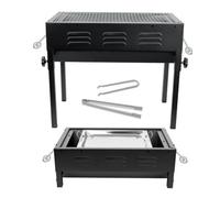 Crystals Large Portable Charcoal Bbq Grill Steel Barbecue Stove With Hot Plate For Garden & Picnic
