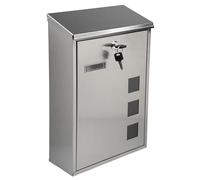 Crystals Letter Box Wall Mounted | Modern Post Box Mailbox | Post Letter Box for Home | Black Mail Box with 2 Keys | Easy To Install | Super Secure | Nameplate | Keep Your Mail Safe 25 X 40 X 10 cm