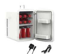 Crystals Mini Fridge, 15L Table Top Small Fridge Cooler & Warmer for Car Bedrooms Desk Office, 12V DC - 220 AC, Energy Efficient (White)