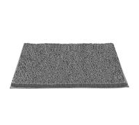 Crystals Non-Slip Chenille Toilet & Bath Mat Set, Super Soft & Absorbent, Quick-Dry Plush Bathroom Rugs, Machine-Washable U-Shape & Rectangle Mats, 50x50cm, 45x70cm (1, CHARCOAL BATH MAT)