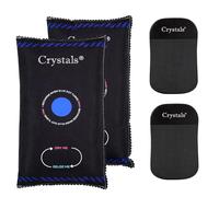 Crystals Pack of 2 x 1KG Reusable Car Dehumidifier, Van Car Caravan Home Moisture Absorber Bag with Anti Slip Pads, Moisture Condensation Absorber Damp Trap Keeps Windscreen Clear - Black