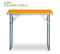 Crystals Portable Mdf Wooden Top Folding Dining Table Garden Outdoor Picnic Camping Orange