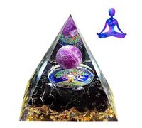 Crystals-Pyramids-Moonstone Crystal Orgone Pyramid - Handmade Crystal Pyramids,for Stress Reduce,Healing Meditation,Healing Crystals (A-9),Witchy Gifts for Women Men