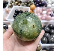 Crystals Quartz Grape Prehnite Sphere Ball Stones Room Home Office Aquarium Decoration Accessories Gemstone Ornaments (Size : 80-85mm)