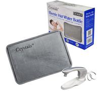 Crystals Rechargeable Hot Water Bottle Bed Electric Hand Warmer Massaging Heat Pad, Grey
