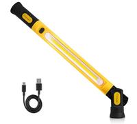 Crystals Rechargeable LED Work Light - 3000 Lumens, 5000mAh Battery, Magnetic Underhood Work Light Bar with Power Bank, 3 Modes, Foldable & Rotating Flashlight for Auto Repair, Garage, Workshop