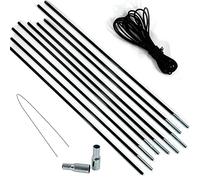 Crystals Replacement Tent Poles, Fibreglass Pole Kit Shock Corded Camping Tent Equipment Awning Cord Repairs Set (M (5.5m x 9.5mm))