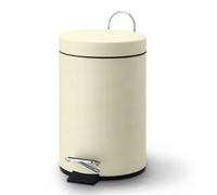 Crystals Small Stainless Steel 3 Ltr Pedal Bin Kitchen Bathroom Toilet Rubbish, Cream
