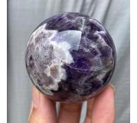 Crystals Sphere Amethyst Crystal Ball Decor with Stand,Round Stones Pocket Polished for and Divination,9cm/3.5in