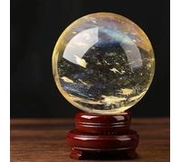 Crystals Sphere,Melting Crystal Quartz Ball with Stand,Home Office FengShui Gumper,Crystals Collection, Crystal Ball, 20cm/7.9in