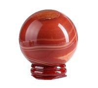 Crystals Sphere with Stand,Round Red Agate Crystal Ball, Decorative, Witchcraft Home Decor,4.5~5cm