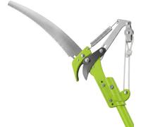 Crystals Telescopic Tree Pruner 150-260cm, Ratchet Anvil Loppers with SK5 Carbon Steel Blade & 32cm Saw, Long Reach Branch Cutter for Trees, Hedges & Shrubs, Heavy Duty Extendable Garden Tool