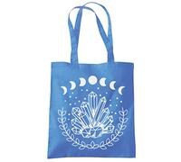 Crystals - Tote Shopping Bag - Moon Crystal Healing Health One size cornflower blue