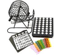 Crystals® Traditional Bingo Ball Wire Cage Wheel Lotto Game Set with Set of Card Marker Ticket | GBA-B